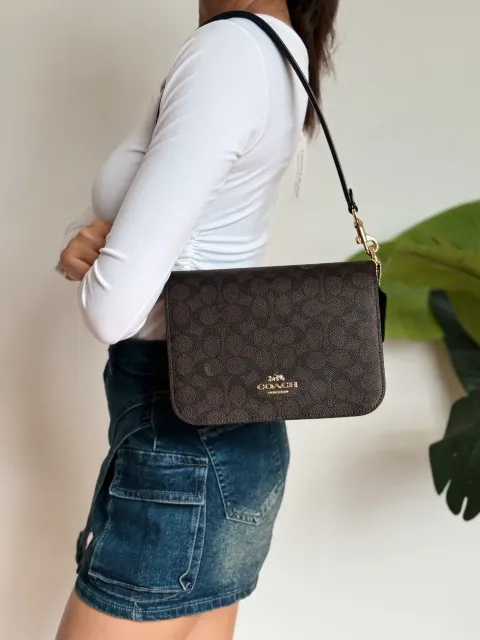 JuzBeauty_JuzBeautyMalaysia_JuzPretty_Authentic_Kbeauty_Malaysia_Skin_Care_Cosmetics_Jbeauty_Health_Care_korean_streetwear_US_Luxury_COACH CZ770 Quinn Bag In Signature Canvas In Walnut:Black 斜挎包7