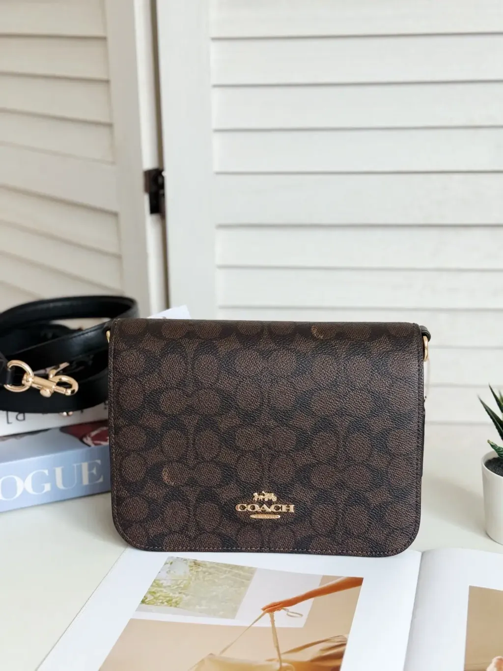 JuzBeauty_JuzBeautyMalaysia_JuzPretty_Authentic_Kbeauty_Malaysia_Skin_Care_Cosmetics_Jbeauty_Health_Care_korean_streetwear_US_Luxury_COACH CZ770 Quinn Bag In Signature Canvas In Walnut:Black 斜挎包9