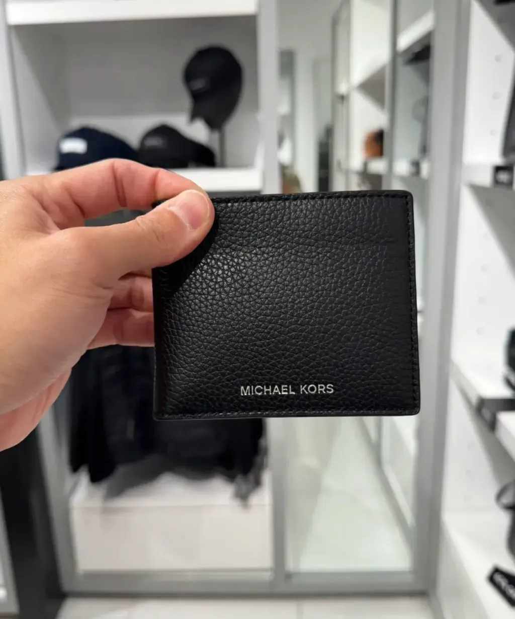 JuzBeauty_JuzBeautyMalaysia_JuzPretty_Authentic_Kbeauty_Malaysia_Skin_Care_Cosmetics_Jbeauty_Health_Care_korean_streetwear_US_Luxury_MICHAEL KORS 36T4LCOF3L Cooper Pebbled Leather Billfold Wallet With Coin Pouch In Black 男款钱包2