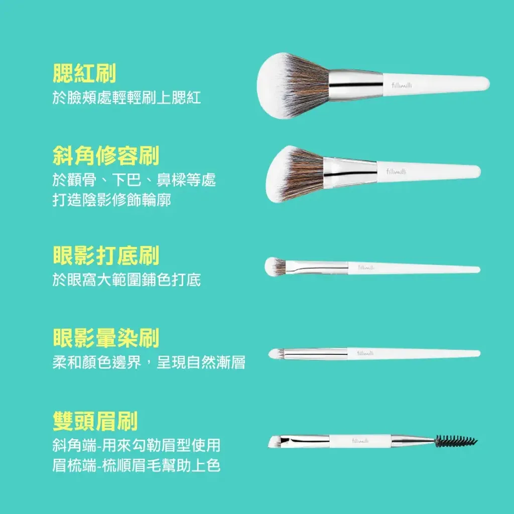 JuzBeauty-JuzBeautyMalaysia-JuzPretty-Authentic-Kbeauty-Malaysia-Skin-Care-Cosmetics-Jbeauty-Health-Care-korean-streetwear-fillimilli Mini Makeup Brush Kit 迷你化妆扫五件套7
