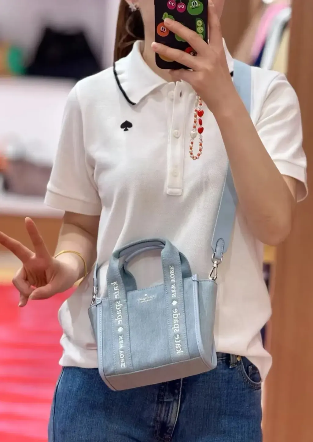 JuzBeauty_JuzBeautyMalaysia_JuzPretty_Authentic_Kbeauty_Malaysia_Skin_Care_Cosmetics_Jbeauty_Health_Care_korean_streetwear_US_Luxury_KATE SPADE KL066 Kip Denim Mini Tote Bag In Blue Multi 托特包4