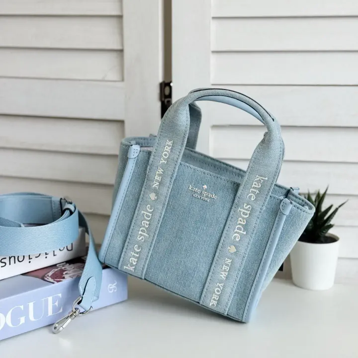 JuzBeauty_JuzBeautyMalaysia_JuzPretty_Authentic_Kbeauty_Malaysia_Skin_Care_Cosmetics_Jbeauty_Health_Care_korean_streetwear_US_Luxury_KATE SPADE KL066 Kip Denim Mini Tote Bag In Blue Multi 托特包12