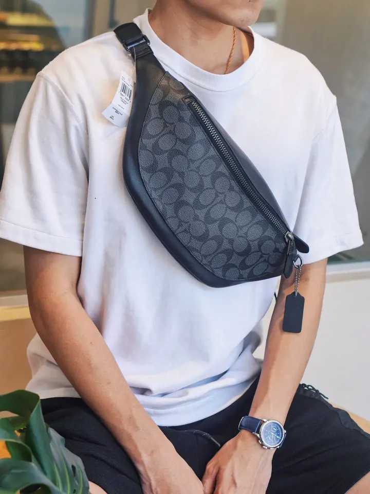 JuzBeauty_JuzBeautyMalaysia_JuzPretty_Authentic_Kbeauty_Malaysia_Skin_Care_Cosmetics_Jbeauty_Health_Care_korean_streetwear_US_Luxury_COACH CV926 Warren Belt Bag In Signature Canvas Black 男款胸包4