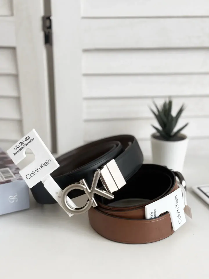 JuzBeauty_JuzBeautyMalaysia_JuzPretty_Authentic_Kbeauty_Malaysia_Skin_Care_Cosmetics_Jbeauty_Health_Care_korean_streetwear_US_Luxury_CALVIN KLEIN 41000015014 Signature Belt In Black : Dark Brown 男款腰带2