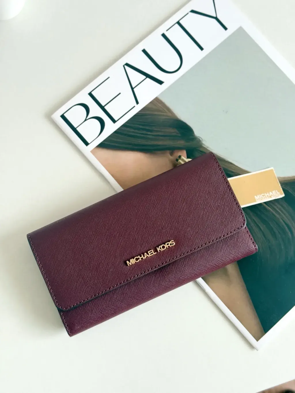 JuzBeauty_JuzBeautyMalaysia_JuzPretty_Authentic_Kbeauty_Malaysia_Skin_Care_Cosmetics_Jbeauty_Health_Care_korean_streetwear_US_Luxury_MICHAEL KORS 35S8GTVF7L Jet Set Travel Large Trifold Wallet In Merlot 女士长钱包3