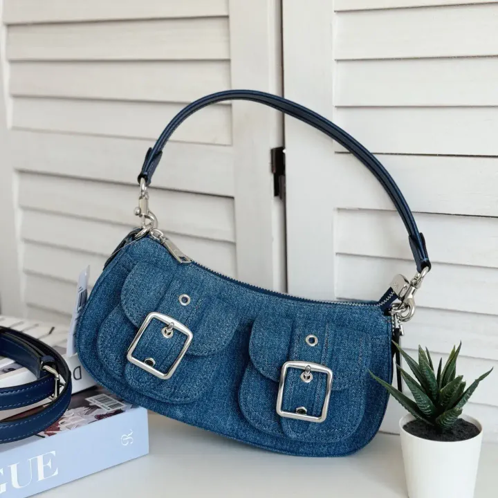 JuzBeauty_JuzBeautyMalaysia_JuzPretty_Authentic_Kbeauty_Malaysia_Skin_Care_Cosmetics_Jbeauty_Health_Care_korean_streetwear_US_Luxury_COACH CAK44 Ashton Bag In Denim 法棍包14
