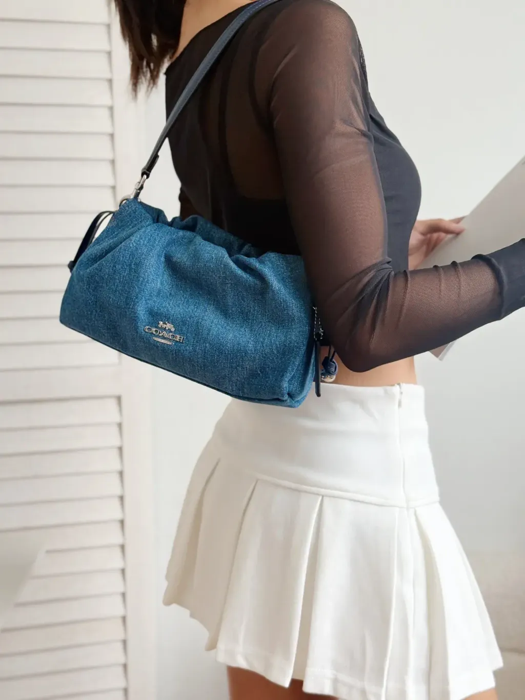 JuzBeauty_JuzBeautyMalaysia_JuzPretty_Authentic_Kbeauty_Malaysia_Skin_Care_Cosmetics_Jbeauty_Health_Care_korean_streetwear_US_Luxury_COACH CAK37 Faye Shoulder Bag In Denim 云朵包3