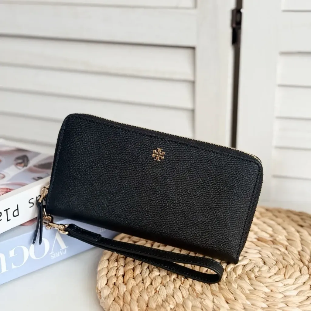 JuzBeauty_JuzBeautyMalaysia_JuzPretty_Authentic_Kbeauty_Malaysia_Skin_Care_Cosmetics_Jbeauty_Health_Care_korean_streetwear_US_Luxury_TORY BURCH 162752 Emerson Zip Continental Wallet In Black 长钱包1