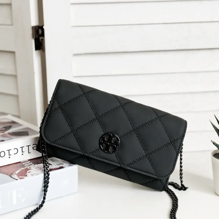 JuzBeauty_JuzBeautyMalaysia_JuzPretty_Authentic_Kbeauty_Malaysia_Skin_Care_Cosmetics_Jbeauty_Health_Care_korean_streetwear_US_Luxury_Tory Burch 150059 Willa Matte Chain Wallet in Black WOC 斜挎包9