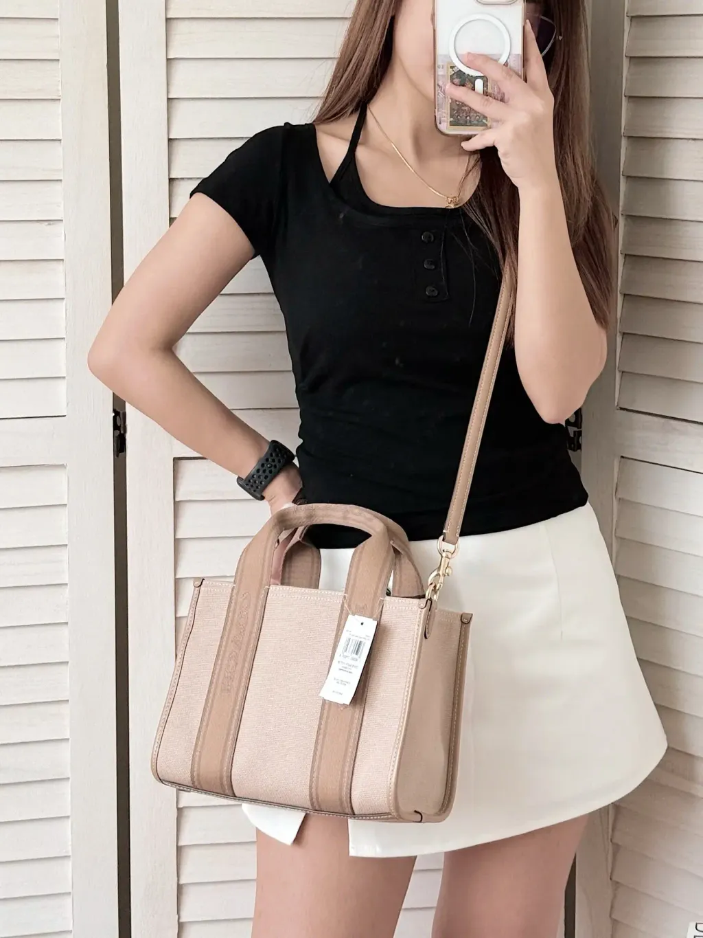JuzBeauty_JuzBeautyMalaysia_JuzPretty_Authentic_Kbeauty_Malaysia_Skin_Care_Cosmetics_Jbeauty_Health_Care_korean_streetwear_US_Luxury_COACH CAK94 Smith Tote Bag 24 In Dark Natural Multi 托特包2