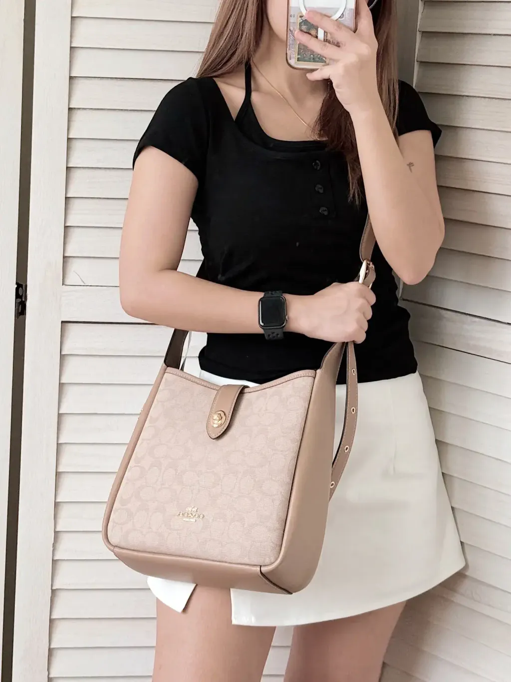 JuzBeauty_JuzBeautyMalaysia_JuzPretty_Authentic_Kbeauty_Malaysia_Skin_Care_Cosmetics_Jbeauty_Health_Care_korean_streetwear_US_Luxury_COACH CAK50 Hadley Convertible Crossbody Bag With Signature Canvas In Dark Natural Multi 斜挎包1