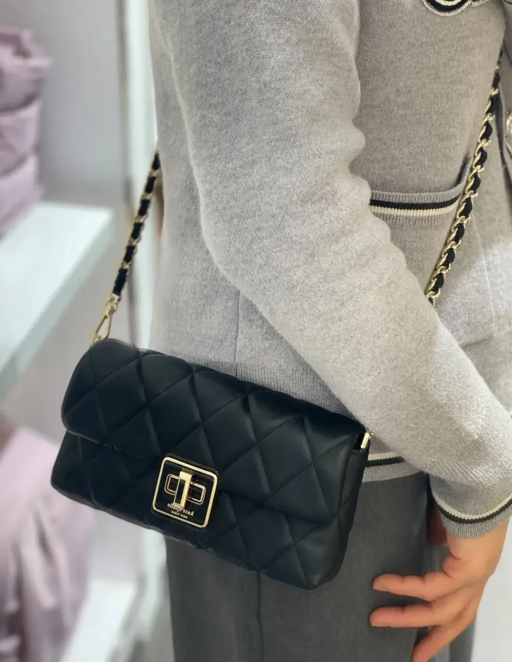 JuzBeauty_JuzBeautyMalaysia_JuzPretty_Authentic_Kbeauty_Malaysia_Skin_Care_Cosmetics_Jbeauty_Health_Care_korean_streetwear_US_Luxury_KATE SPADE KM531 Carey Quilted Mini Crossbody In Black 斜挎包4