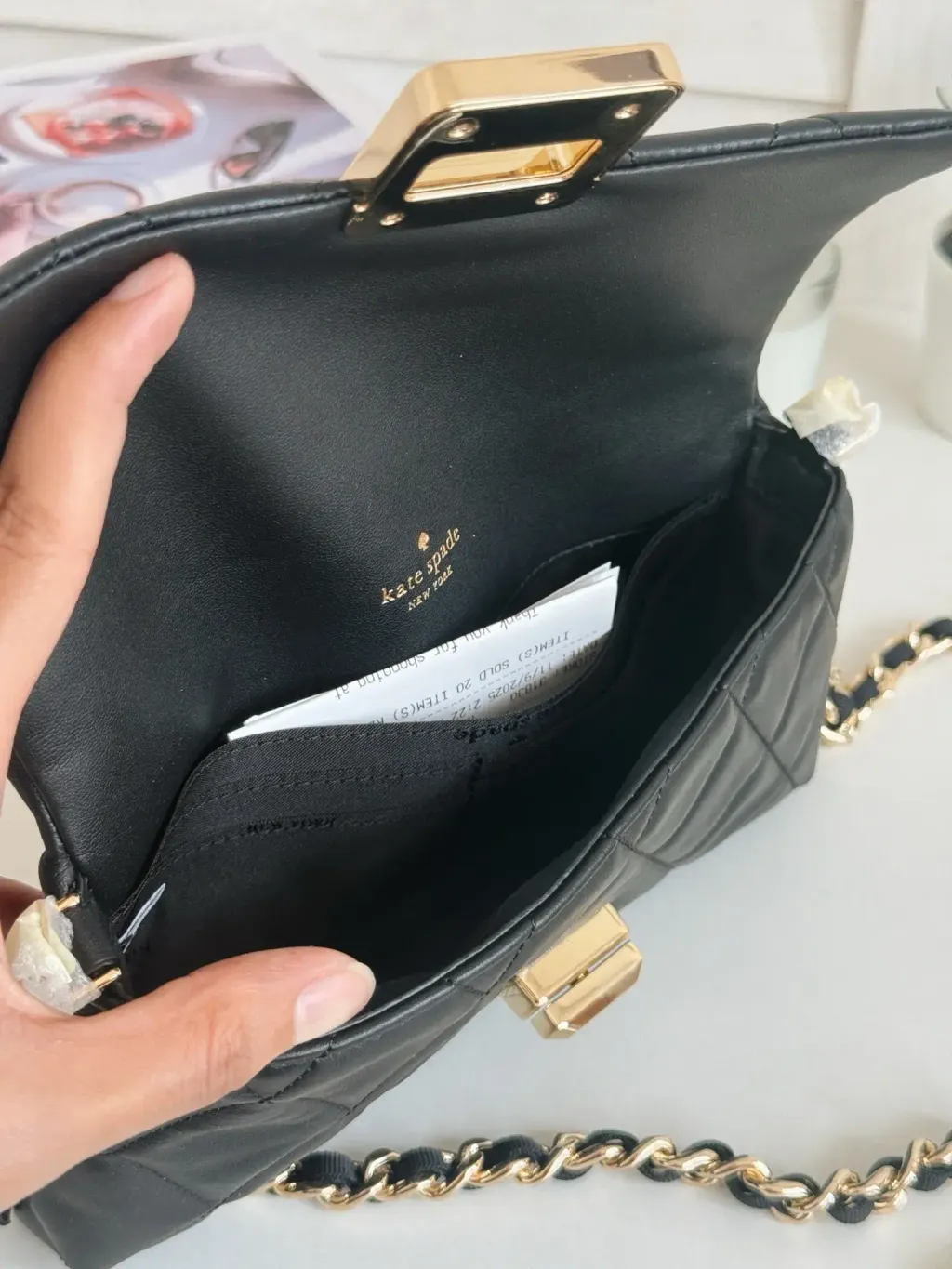 JuzBeauty_JuzBeautyMalaysia_JuzPretty_Authentic_Kbeauty_Malaysia_Skin_Care_Cosmetics_Jbeauty_Health_Care_korean_streetwear_US_Luxury_KATE SPADE KM531 Carey Quilted Mini Crossbody In Black 斜挎包7