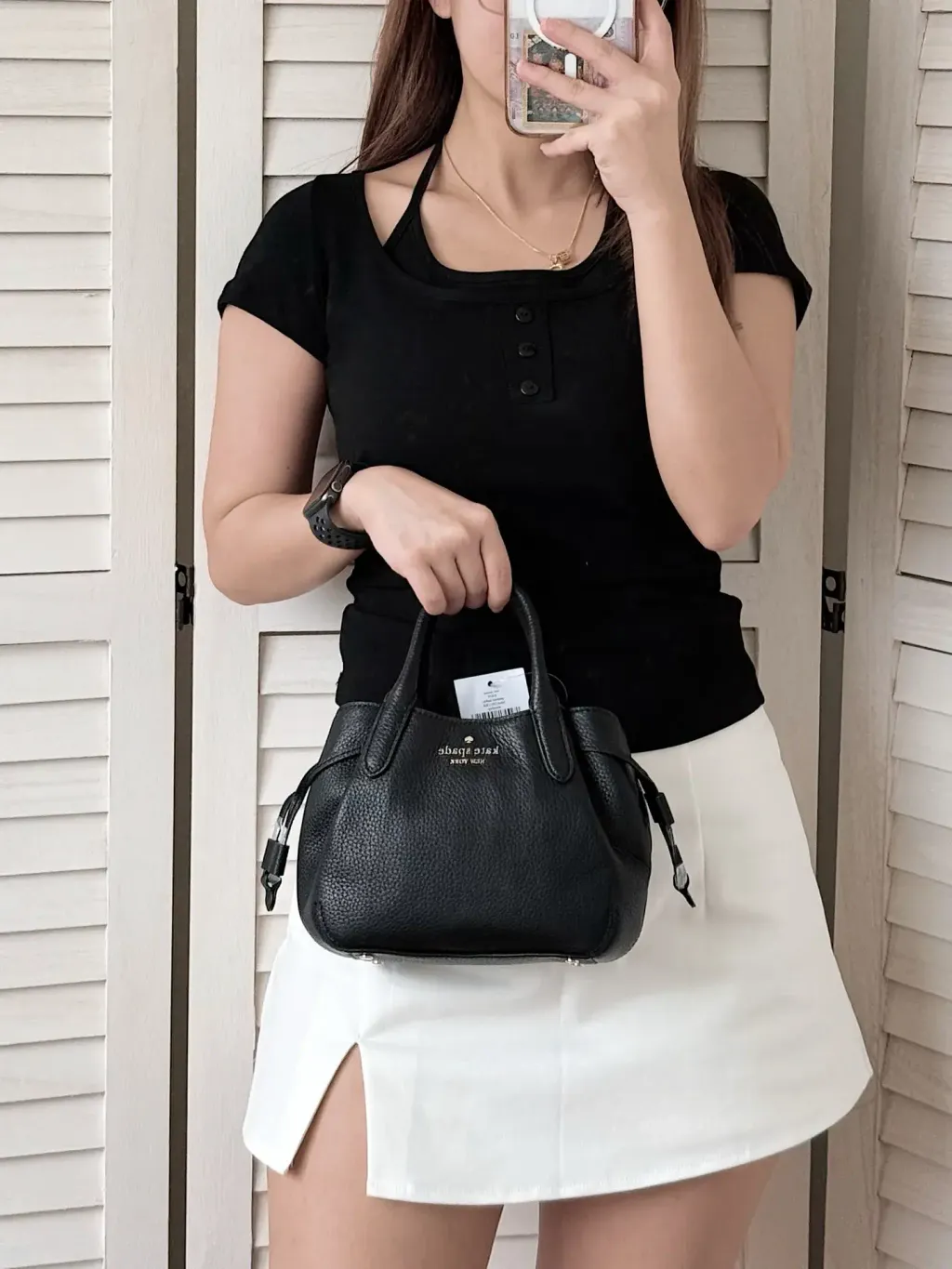 JuzBeauty_JuzBeautyMalaysia_JuzPretty_Authentic_Kbeauty_Malaysia_Skin_Care_Cosmetics_Jbeauty_Health_Care_korean_streetwear_US_Luxury_KATE SPADE KL859 Dumpling Mini Satchel Bag in Black 饺子包3