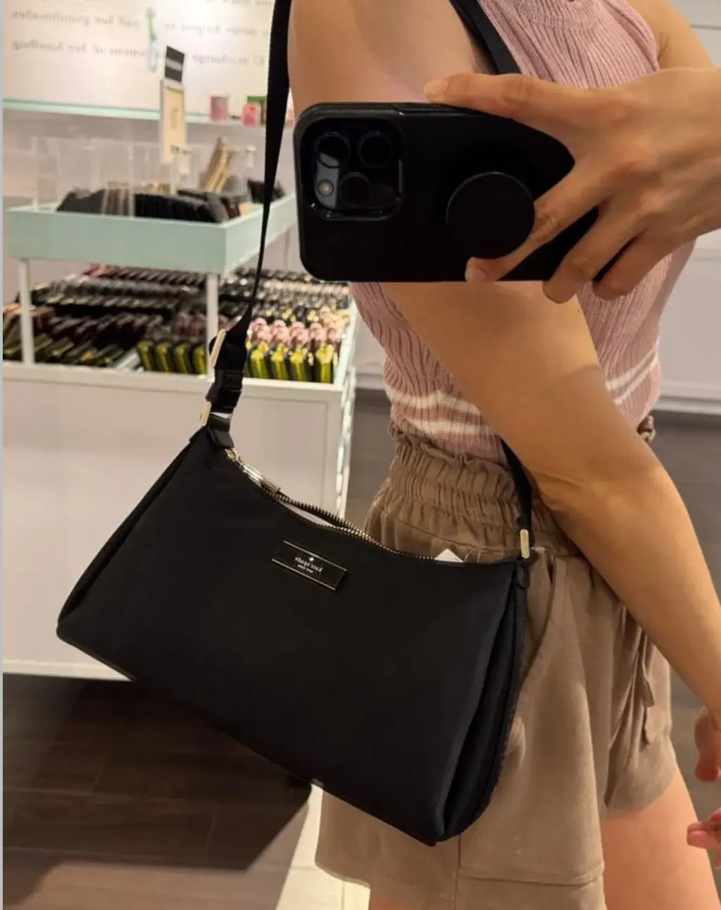 JuzBeauty_JuzBeautyMalaysia_JuzPretty_Authentic_Kbeauty_Malaysia_Skin_Care_Cosmetics_Jbeauty_Health_Care_korean_streetwear_US_Luxury_KATE SPADE KL967 Carter Nylon Small Shoulder Bag In Black 单肩包7
