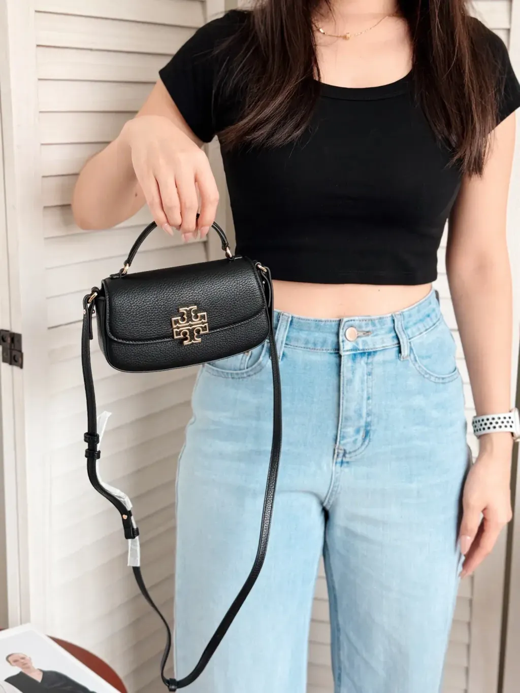 JuzBeauty_JuzBeautyMalaysia_JuzPretty_Authentic_Kbeauty_Malaysia_Skin_Care_Cosmetics_Jbeauty_Health_Care_korean_streetwear_US_Luxury_TORY BURCH 149645 Britten Mini Top Handle In Black 斜挎包3