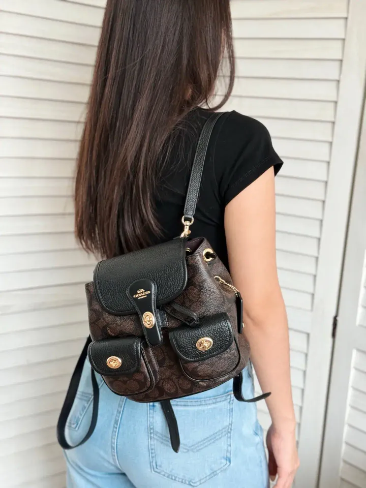 JuzBeauty_JuzBeautyMalaysia_JuzPretty_Authentic_Kbeauty_Malaysia_Skin_Care_Cosmetics_Jbeauty_Health_Care_korean_streetwear_US_Luxury_COACH CBH10 Hadley Backpack In Signature Canvas Walnut:Black 背包3
