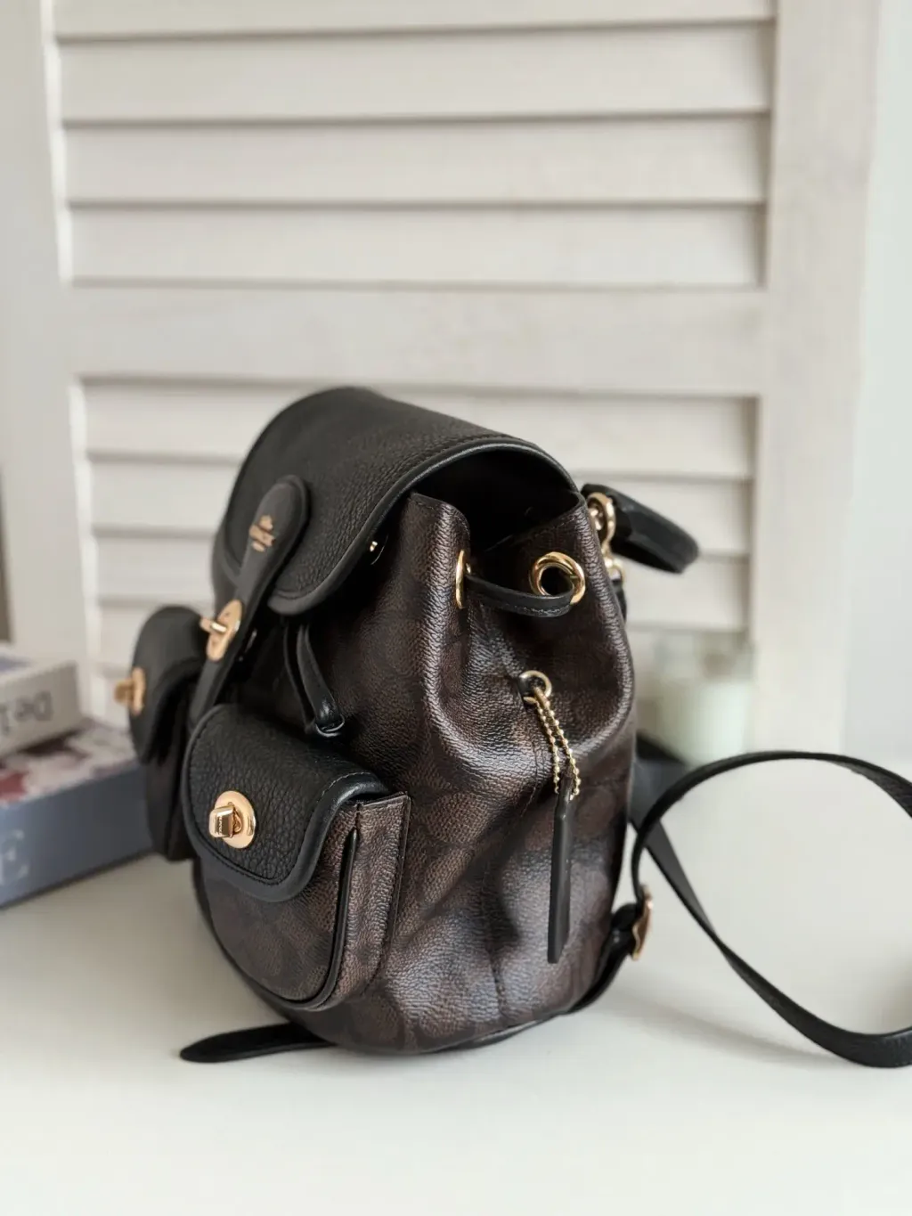 JuzBeauty_JuzBeautyMalaysia_JuzPretty_Authentic_Kbeauty_Malaysia_Skin_Care_Cosmetics_Jbeauty_Health_Care_korean_streetwear_US_Luxury_COACH CBH10 Hadley Backpack In Signature Canvas Walnut:Black 背包6