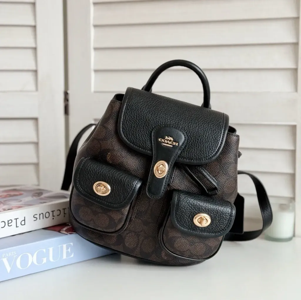JuzBeauty_JuzBeautyMalaysia_JuzPretty_Authentic_Kbeauty_Malaysia_Skin_Care_Cosmetics_Jbeauty_Health_Care_korean_streetwear_US_Luxury_COACH CBH10 Hadley Backpack In Signature Canvas Walnut:Black 背包11