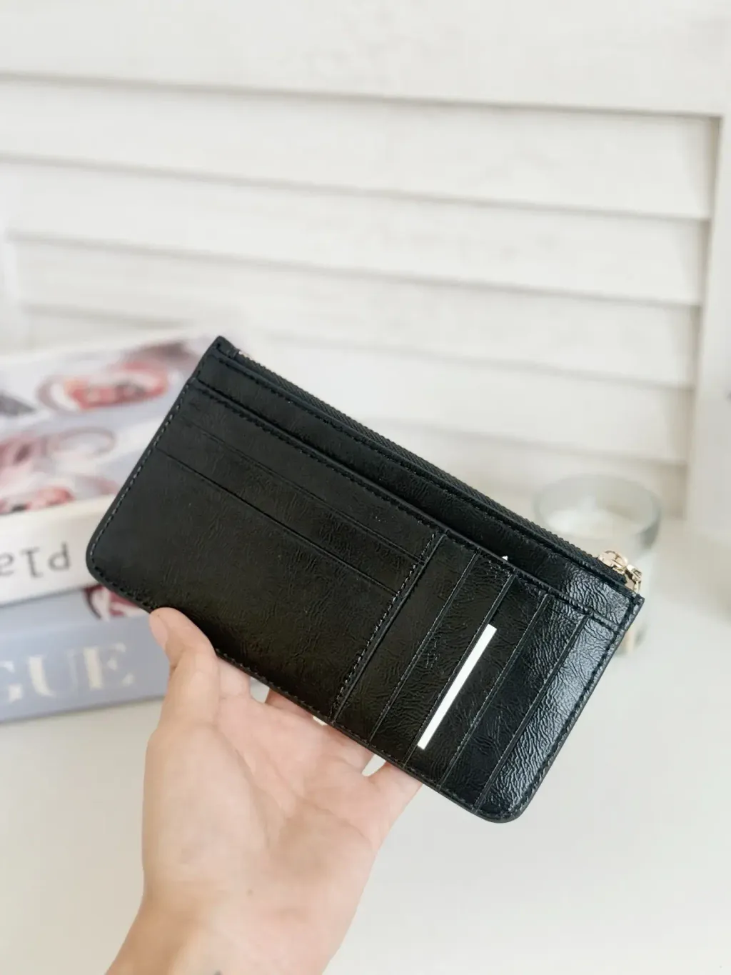 JuzBeauty_JuzBeautyMalaysia_JuzPretty_Authentic_Kbeauty_Malaysia_Skin_Care_Cosmetics_Jbeauty_Health_Care_korean_streetwear_US_Luxury_KATE SPADE KM550 Bridget Crinkle Patent Large Slim Card Holder In Black 卡包5