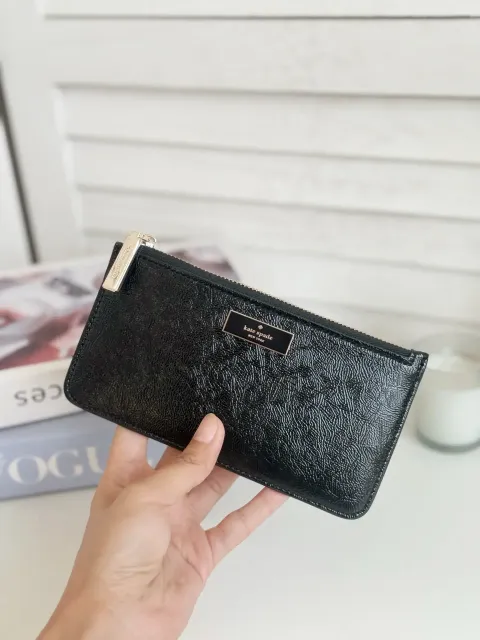 JuzBeauty_JuzBeautyMalaysia_JuzPretty_Authentic_Kbeauty_Malaysia_Skin_Care_Cosmetics_Jbeauty_Health_Care_korean_streetwear_US_Luxury_KATE SPADE KM550 Bridget Crinkle Patent Large Slim Card Holder In Black 卡包6
