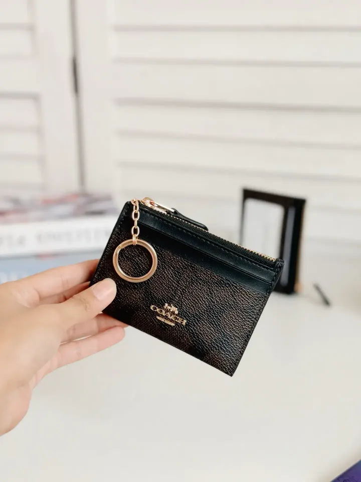 JuzBeauty_JuzBeautyMalaysia_JuzPretty_Authentic_Kbeauty_Malaysia_Skin_Care_Cosmetics_Jbeauty_Health_Care_korean_streetwear_US_Luxury_COACH CW870 Mini Skinny Id Case In Signature Canvas In Walnut:Black 卡包3