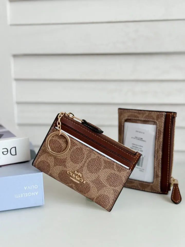 JuzBeauty_JuzBeautyMalaysia_JuzPretty_Authentic_Kbeauty_Malaysia_Skin_Care_Cosmetics_Jbeauty_Health_Care_korean_streetwear_US_Luxury_COACH CW870 Mini Skinny Id Case In Signature Canvas In Tan:Brown 卡包4