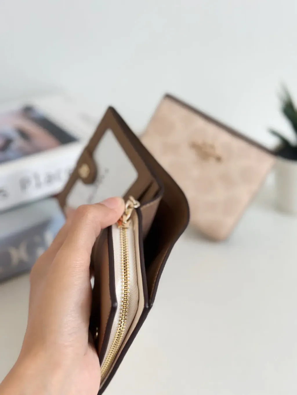 JuzBeauty_JuzBeautyMalaysia_JuzPretty_Authentic_Kbeauty_Malaysia_Skin_Care_Cosmetics_Jbeauty_Health_Care_korean_streetwear_US_Luxury_COACH CW789 Snap Wallet In Signature Canvas In Sand-Chalk 钱包1