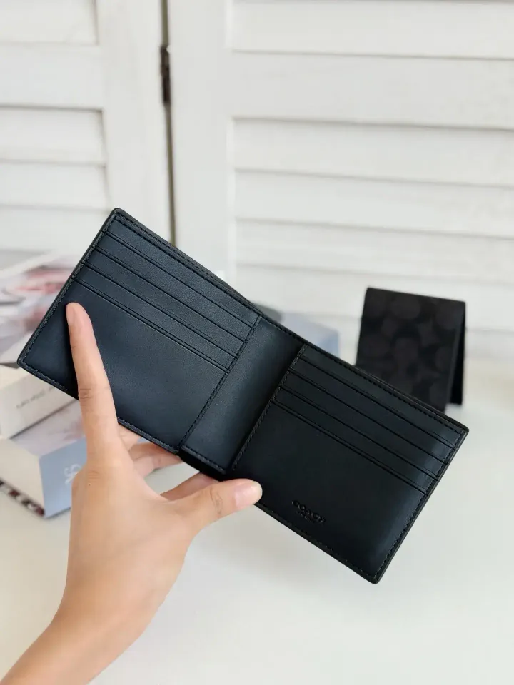 JuzBeauty_JuzBeautyMalaysia_JuzPretty_Authentic_Kbeauty_Malaysia_Skin_Care_Cosmetics_Jbeauty_Health_Care_korean_streetwear_US_Luxury_COACH CW385 3-In-1 Wallet In Signature Canvas With Varsity Stripe In Denim : Chalk 男款钱包1