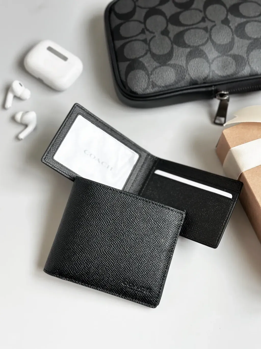 JuzBeauty_JuzBeautyMalaysia_JuzPretty_Authentic_Kbeauty_Malaysia_Skin_Care_Cosmetics_Jbeauty_Health_Care_korean_streetwear_US_COACH 3 In 1 Crossgrain C6331 Compact Wallet In Black 钱包卡包1