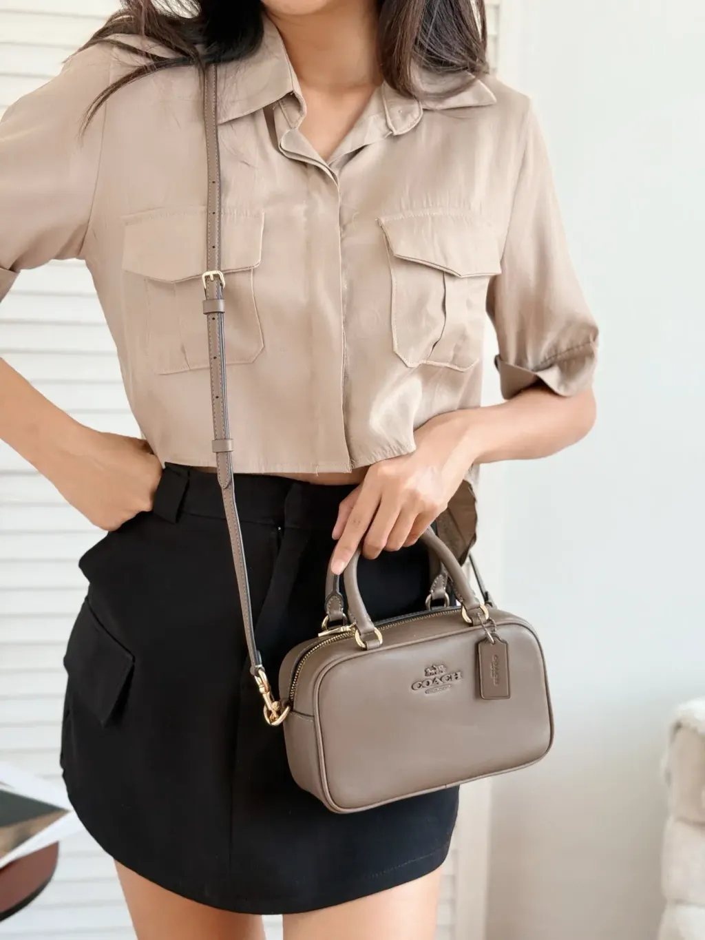 JuzBeauty_JuzBeautyMalaysia_JuzPretty_Authentic_Kbeauty_Malaysia_Skin_Care_Cosmetics_Jbeauty_Health_Care_korean_streetwear_US_Luxury_COACH CT776 Satchel Crossbody In Dark Stone 砖块包2