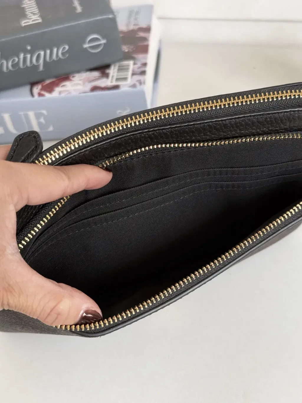 JuzBeauty_JuzBeautyMalaysia_JuzPretty_Authentic_Kbeauty_Malaysia_Skin_Care_Cosmetics_Jbeauty_Health_Care_korean_streetwear_US_Luxury_COACH C5576 Signature Double Zip Wallet In Black Brown 女士手拿包2