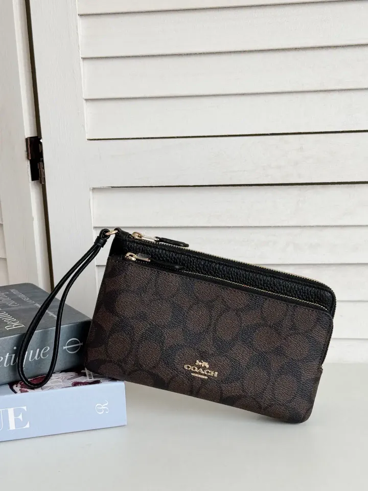JuzBeauty_JuzBeautyMalaysia_JuzPretty_Authentic_Kbeauty_Malaysia_Skin_Care_Cosmetics_Jbeauty_Health_Care_korean_streetwear_US_Luxury_COACH C5576 Signature Double Zip Wallet In Black Brown 女士手拿包4