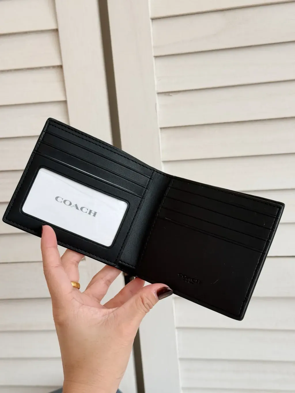 JuzBeauty_JuzBeautyMalaysia_JuzPretty_Authentic_Kbeauty_Malaysia_Skin_Care_Cosmetics_Jbeauty_Health_Care_korean_streetwear_US_Luxury_COACH CY394 ID Billfold Wallet in Signature Canvas Charcoal:Black 男款钱包2