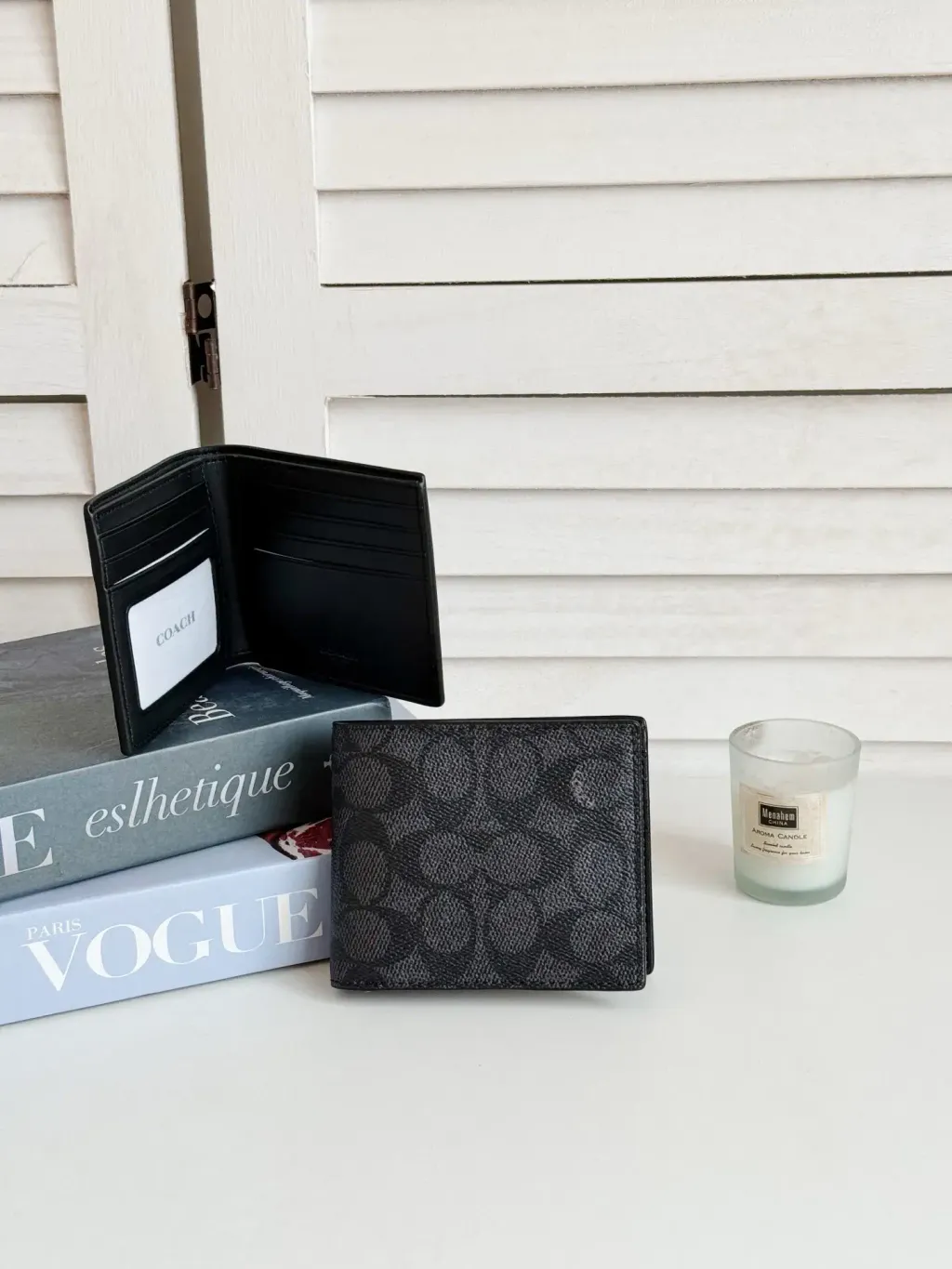 JuzBeauty_JuzBeautyMalaysia_JuzPretty_Authentic_Kbeauty_Malaysia_Skin_Care_Cosmetics_Jbeauty_Health_Care_korean_streetwear_US_Luxury_COACH CY394 ID Billfold Wallet in Signature Canvas Charcoal:Black 男款钱包3