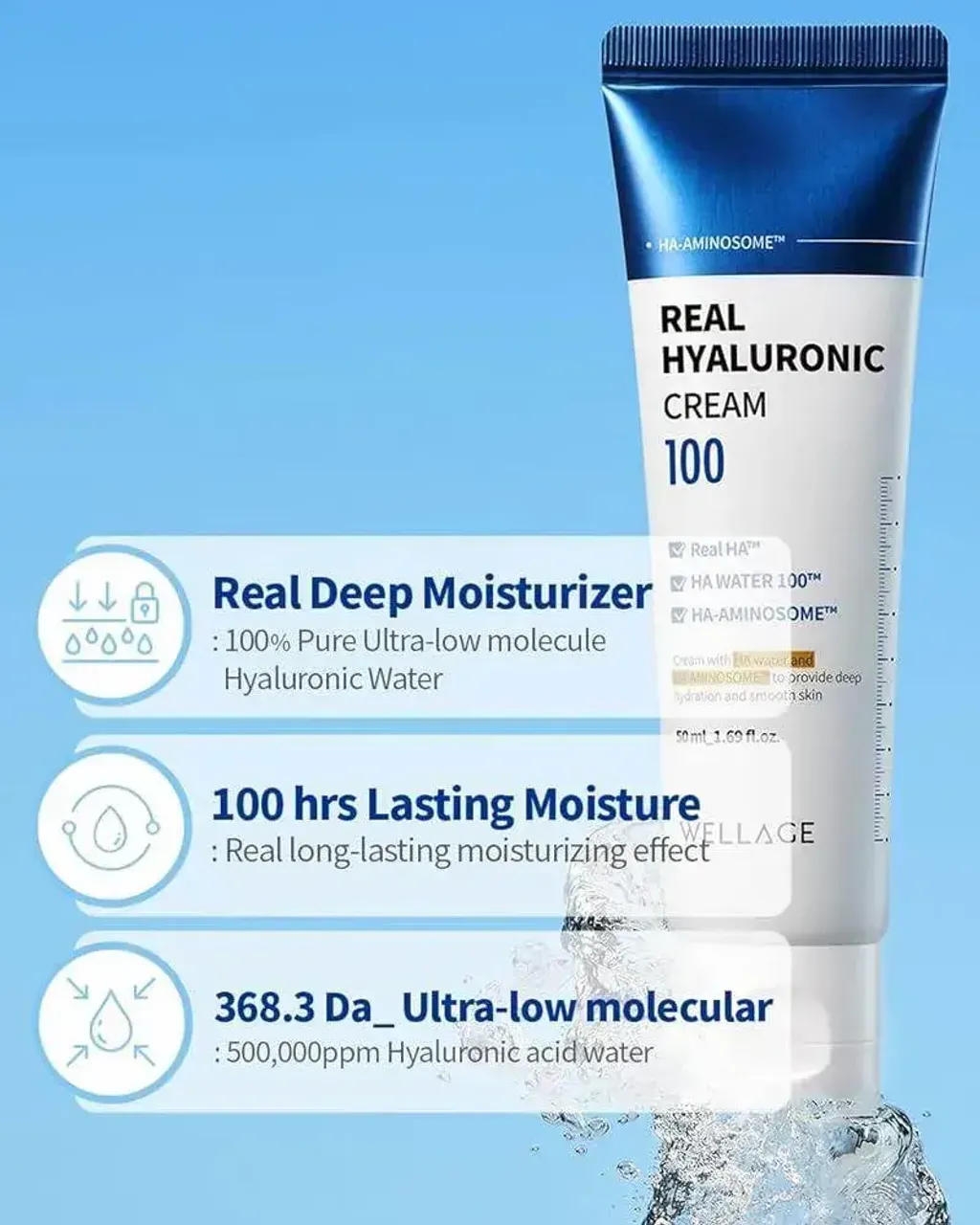 JuzBeauty_JuzBeautyMalaysia_JuzPretty_Authentic_Kbeauty_Malaysia_Skin_Care_Cosmetics_K-beauty_Health_Care_korean_streetwear_WELLAGE Real Hyaluronic 100 Cream 透明质酸保湿霜2