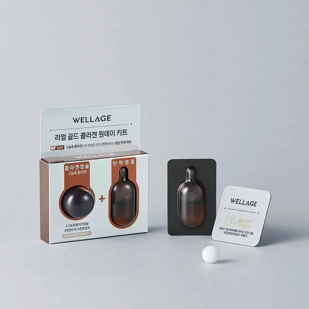 JuzBeauty_JuzBeautyMalaysia_JuzPretty_Authentic_Kbeauty_Malaysia_Skin_Care_Cosmetics_K-beauty_Health_Care_korean_streetwear_WELLAGE Real Gold Collagen One Day Kit 黄金胶原蛋白魔法药丸1