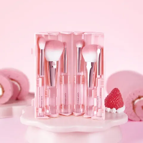 JuzBeauty_JuzBeautyMalaysia_JuzPretty_Authentic_Kbeauty_Malaysia_Skin_Care_Cosmetics_K-beauty_Health_Care_korean_streetwear_CORINGCO Pink Roll Makeup Brush Set 粉色卷轴刷具套组3