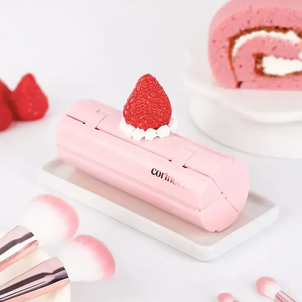 JuzBeauty_JuzBeautyMalaysia_JuzPretty_Authentic_Kbeauty_Malaysia_Skin_Care_Cosmetics_K-beauty_Health_Care_korean_streetwear_CORINGCO Pink Roll Makeup Brush Set 粉色卷轴刷具套组1