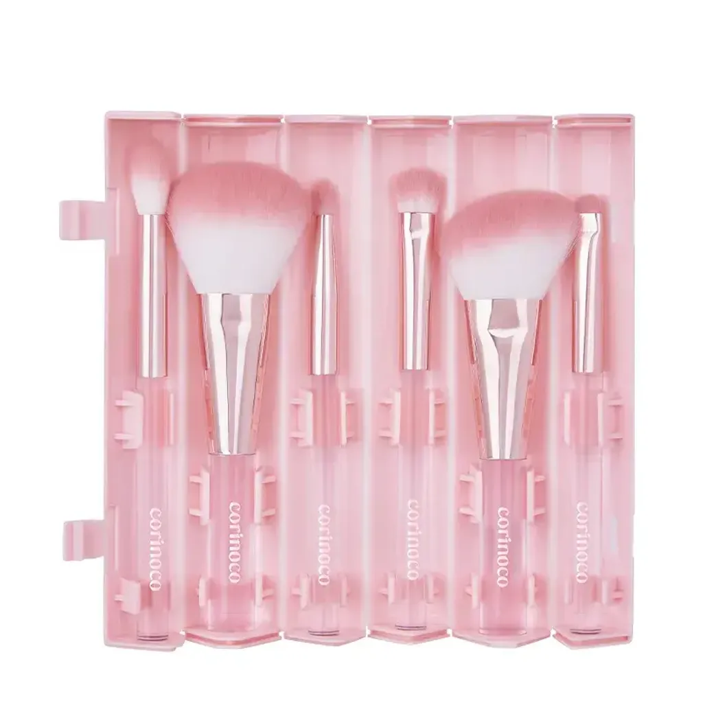 JuzBeauty_JuzBeautyMalaysia_JuzPretty_Authentic_Kbeauty_Malaysia_Skin_Care_Cosmetics_K-beauty_Health_Care_korean_streetwear_CORINGCO Pink Roll Makeup Brush Set 粉色卷轴刷具套组4