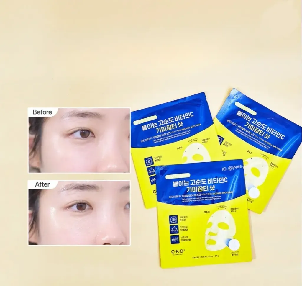 JuzBeauty_JuzBeautyMalaysia_JuzPretty_Authentic_Kbeauty_Malaysia_Skin_Care_Cosmetics_K-beauty_Health_Care_korean_streetwear_CKD Healthcare Vita C Teca Blemish Shot Mask Sheet 美白淡斑活性微针凝胶面膜4