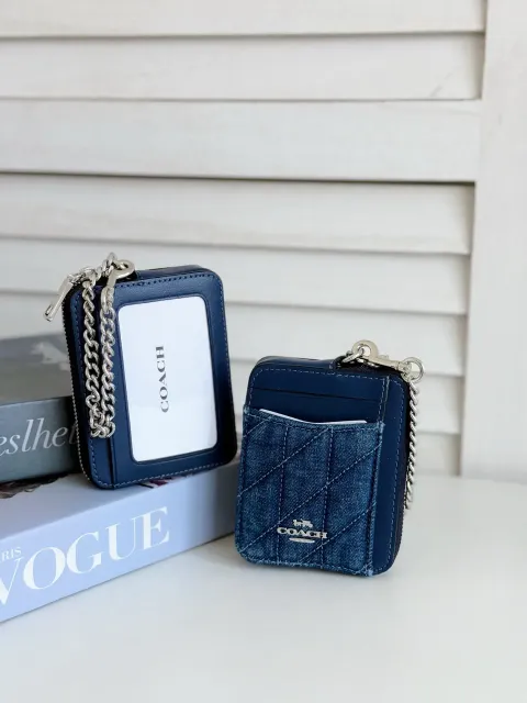 JuzBeauty_JuzBeautyMalaysia_JuzPretty_Authentic_Kbeauty_Malaysia_Skin_Care_Cosmetics_Jbeauty_Health_Care_korean_streetwear_US_Luxury_COACH CAR26 Zip Card Case With Quilting IN Sv:Denim 女款卡包6