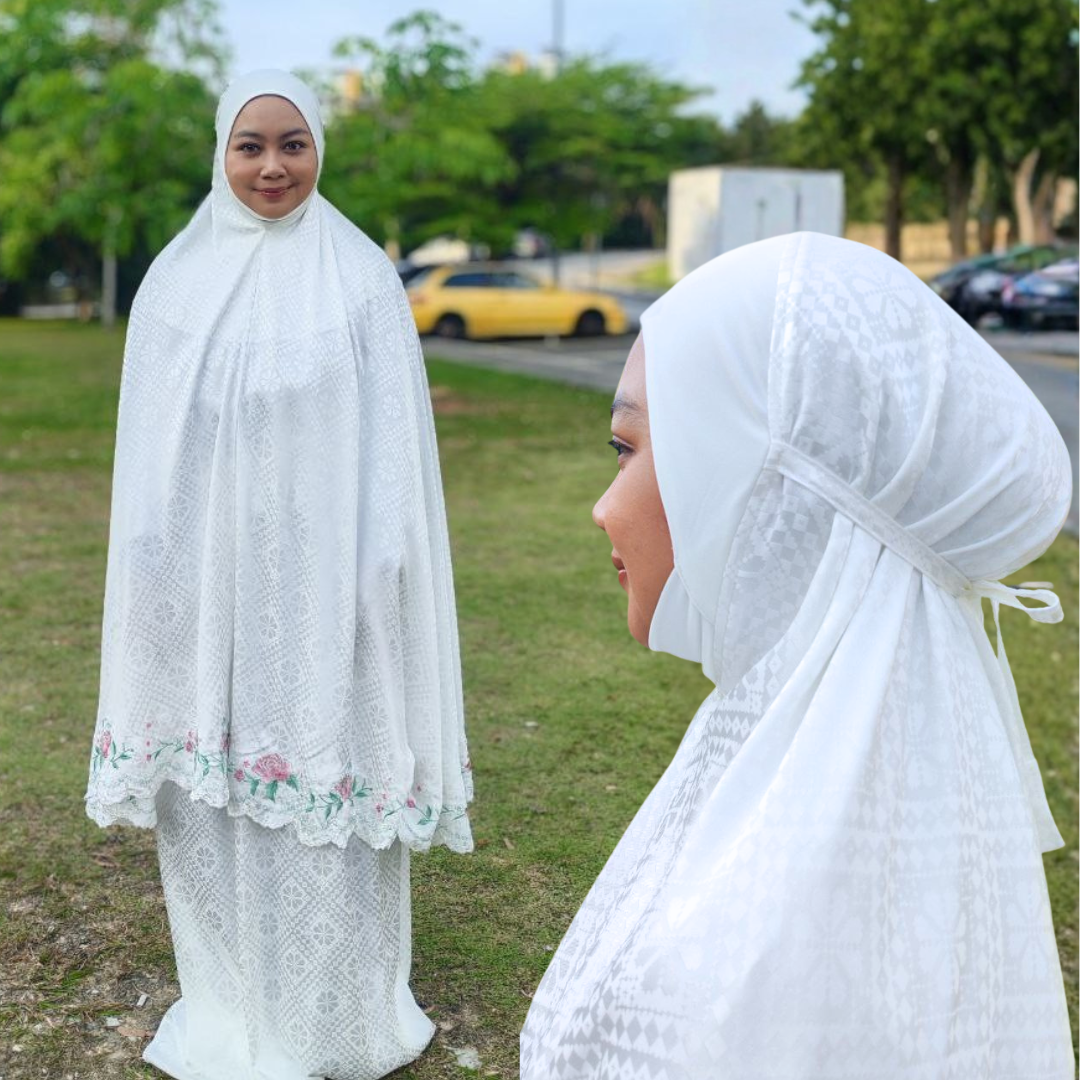 telekung mayang sari white