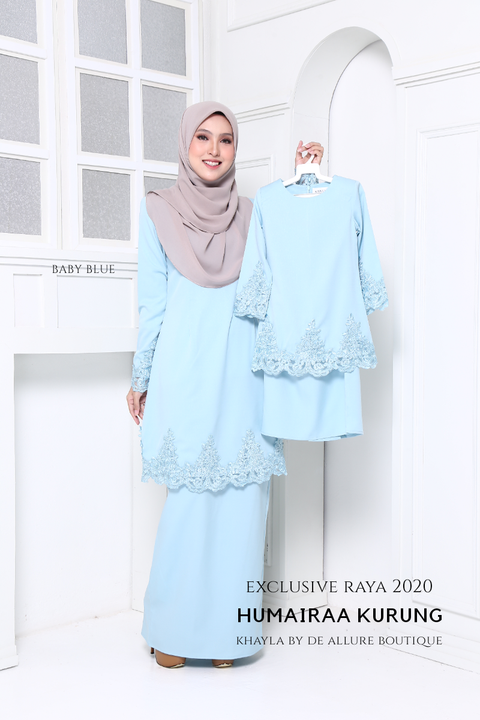 Baju raya warna baby blue