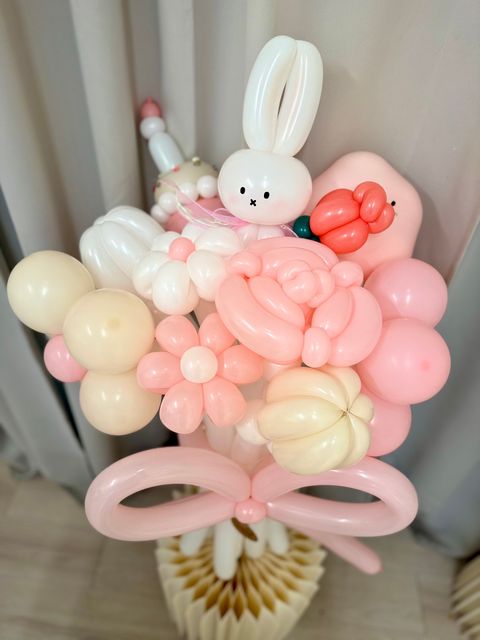 可愛動物造型韓式氣球花束