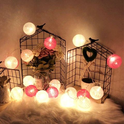 浪漫氛圍棉線圓球燈串