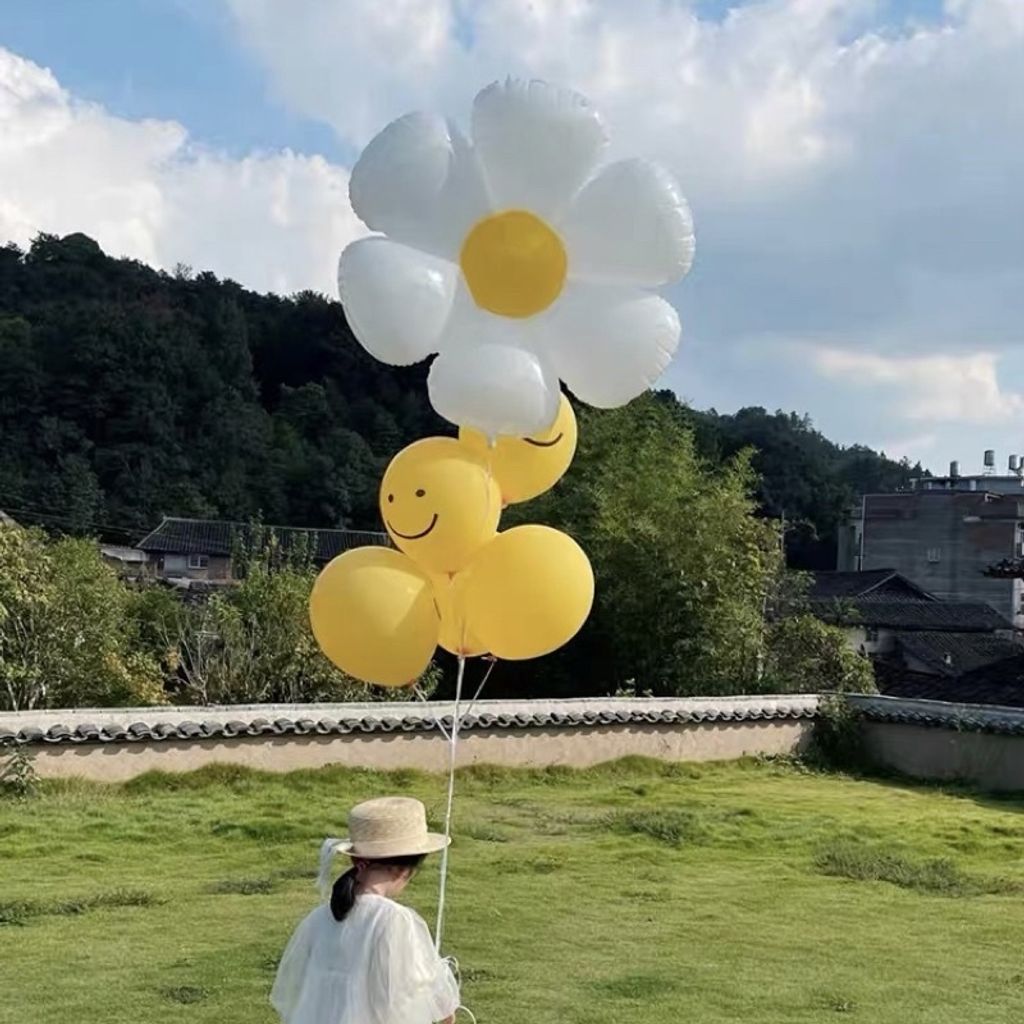 台北空飄 氣球 滿額免運費 小雛菊笑臉氣球