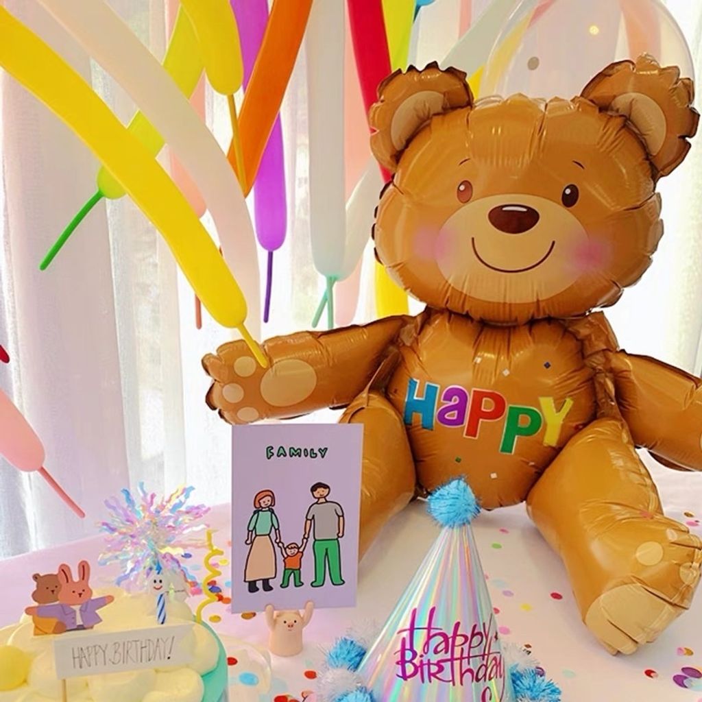 台中熊熊生日氣球佈置寶寶生日派對