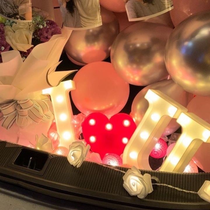 台中求婚驚喜場地佈置 字母燈飾