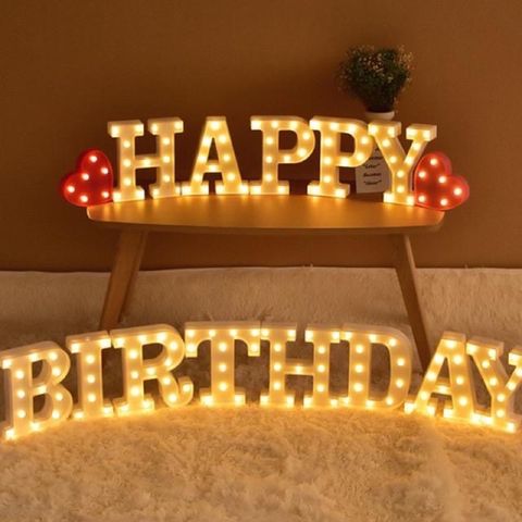 happy birthday 字母燈 台中生日佈置道具